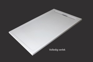 DZIGN STONE SOLID LINEAR 34 DOUCHEPLAAT IN SOLID SURFACE 160 x 100 x 2.8 cm MET I-DRAIN LINEAR DOUCHEGOOT MAT WIT DP.GS.100160V