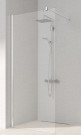 KERMI PEGA WALK-IN WALL DOUCHEWAND MET STABILISATIESTANG 90° 140 cm H 185 cm ZILVER HOOGGLANS HELDER GLAS PETWF14018VAK