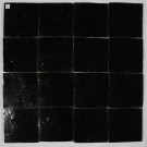 ZELLIGES WANDTEGEL ONREGELMATIG ARTISANAAL 10 x 10 cm DIKTE 1 cm RABAT BLACK GLOSS ZR39