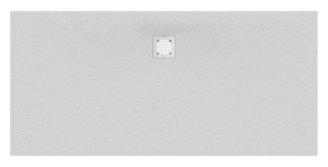 IDEAL STANDARD ULTRA FLAT SOLID DOUCHEPLAAT MINERAALCOMPOSIET 180 x 80 x 3 cm PURE WHITE MET INOX ROOSTER K8304FR