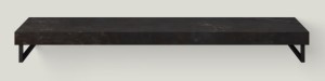 LOOOX DEKTON BASE SHELF SOLO WASTAFELBLAD MET DUBBEL GAT 160 x 47 cm KLEUR KELYA MET 2 HANDDOEKHOUDERS MAT ZWART DBS160KMZD